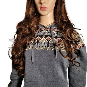 FANYEAH Hoodie Unique Tapestry and Fleece Fabrics  Size M